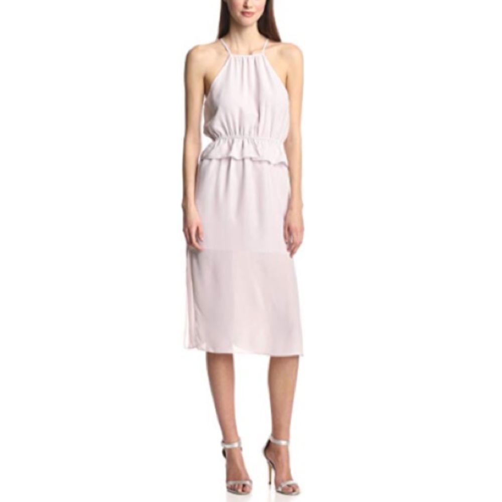 BCBGeneration Chiffon Peplum Midi Dress